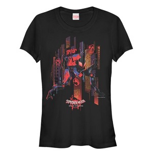 Juniors Womens Marvel Spider-Man: Into the Spider-Verse Invisible T-Shirt - 1 of 3