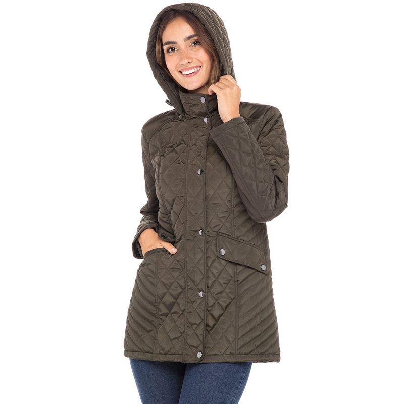 Sebby Collection Women's Quilted Jacket with Detachable Hood , 5 of 8