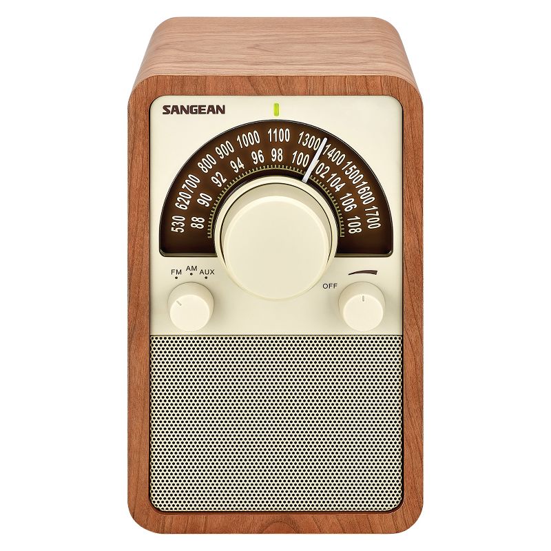 Sangean® WR-15 Tabletop Retro Wooden Cabinet AM/FM Analog Radio Receiver, Walnut, 2 of 6