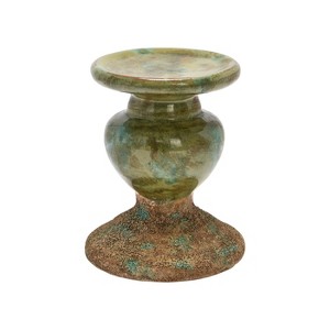 Storied Home Distressed Round Terra-cotta Pillar Candleholder - 1 of 4