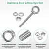Unique Bargains Stainless Steel Durable Rust-Resistant Eyebolts with Nuts Washers Male Screw for Fastening 10 Pcs - 2 of 4