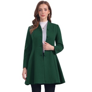INSPIRE CHIC Women's Single Breasted Long Sleeve Mid-Long Winter Coat - 1 of 4