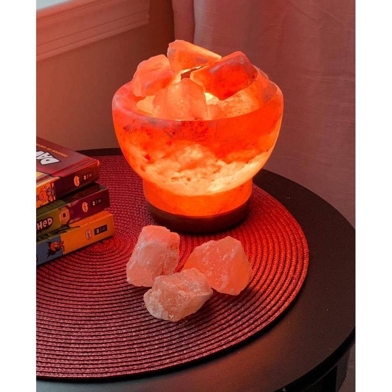 Fire Bowl Salt Lamp Pink - Q&#38;A Himalayan Salt, 5 of 6