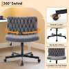 Wide Seat Desk Chair with Wheels, Criss Cross Legged Home Office Chair with Rocking Function & Adjustable Height, Comfy Swivel Armless Chair - 4 of 4