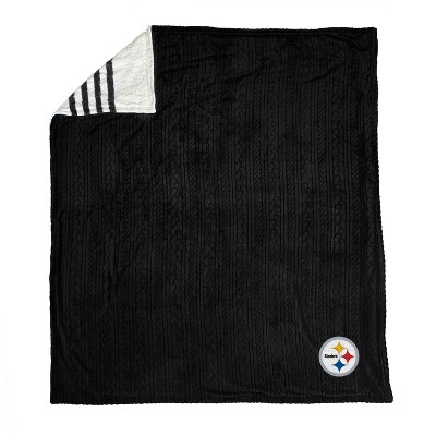 NFL Pittsburgh Steelers Embossed Logo Sherpa Stripe Blanket