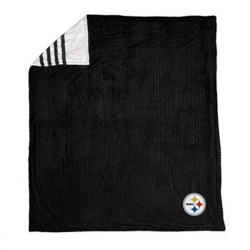 NFL Pittsburgh Steelers Embossed Logo Faux Shearling Stripe Blanket
