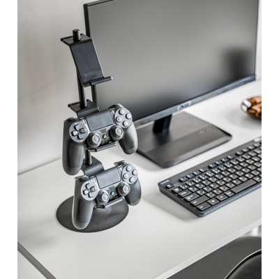 White Adjustable Steel Three-Tier Game Controller Stand