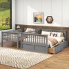 Twin over Full Bunk Bed Convertible Beds with Drawers and Guardrails - ModernLuxe - 2 of 4