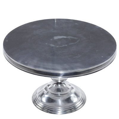 Elegant Goblet-Inspired Round Metal Coffee Table in Silver Finish