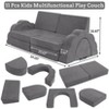 Nasitip 11pcs Modular Kids Play Couch,Sectional Sofa Floor Toddler Couch, Convertible Foam Floor Sofa,Gray - 3 of 4