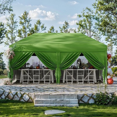 Pop Up Canopy Tent Heavy-Duty 210D Oxford Fabric Includes Roller Bag and 6 Sandbags, UV Protection for Beach and Party