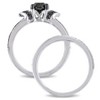 EVERLY JEWELRY | Sterling Silver Black Rhodium 1 1/8 CT Black Diamond TW Bridal Set Ring - 4 of 4