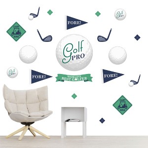 Big Dot of Happiness Par-Tee Time - Golf - Peel and Stick Sports Decor Vinyl Wall Art Stickers - Wall Decals - Set of 20 - 1 of 4