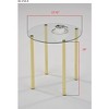 Kings Brand Furniture Milnai Round Side End Accent Table, Gold Metal/Glass - 3 of 3