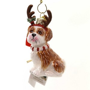 KURT ADLER 4.0 Inch Dog With Antlers Ornament Christmas Puppy Tree Ornaments - 1 of 2