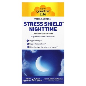 Country Life Stress Shield Nighttime, Triple Action, 60 Vegan Capsules - 1 of 3