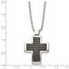 Black Bow Jewelry Stainless Steel Two Tone Brushed Polished Convex Cross Necklace, 22 In - image 4 of 4