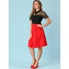 Allegra K Women's Mesh Sheer 1950s Retro Puff Sleeve Peter Pan Blouse - 2 of 4