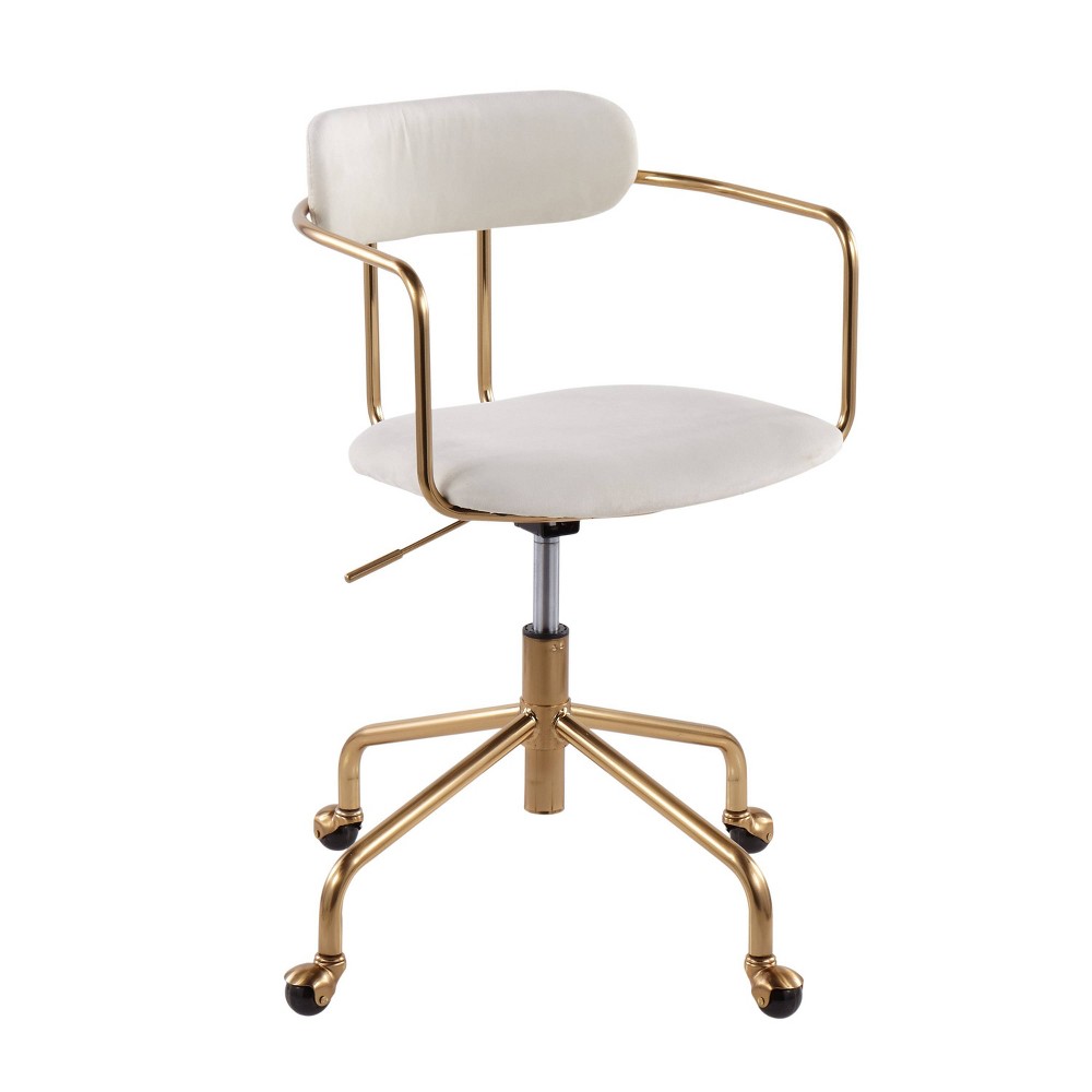 Photos - Computer Chair Demi Contemporary Office Chair Gold/Cream - LumiSource