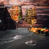 The Wine Savant Hand Painted Renaissance Rectangle Design Wine Glasses, Beautiful Stained-Glass Pattern, Unique & Stylish Home Decor - 2 pk - 3 of 4
