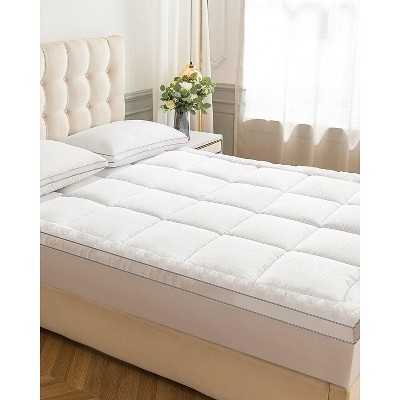 Lycvki King Size Mattress Pads Cover with 700GSM Down Alternative Fill and 18 Inch Deep Pocket