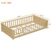 Grungis Twin Size Floor Bed with Built-in Book Storage Rack,Modern Toddler Bed with Guardrails and Door,Montessori Bed for Bedroom - 3 of 4