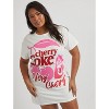 Women's Oversized Graphic T-Shirt Dress - White/Cherry Coke - 3 of 4