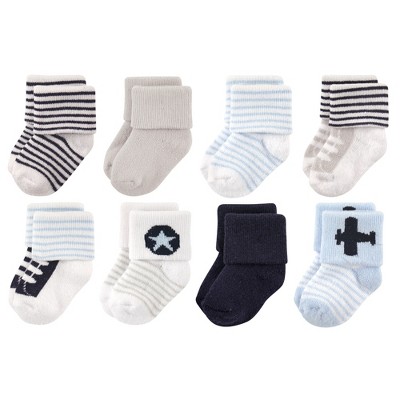 Luvable Friends Baby Boy Newborn And Baby Terry Socks, Airplane : Target