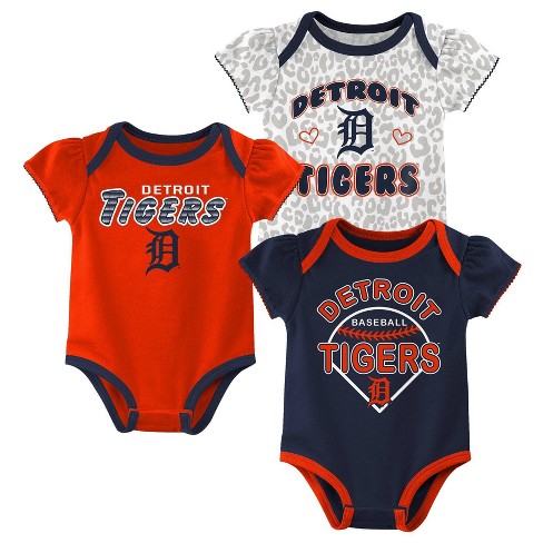 MLB Detroit Tigers Infant Girls' 3pk Bodysuits - 0-3M