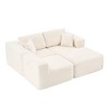 MAYEERTY 104 in Plush Fleece Convertible Sofa, Compressed Zero-Assembly Modular Beige Living Room Sofa - 4 of 4