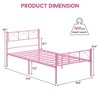 14 Inch Bed Frame with Headboard and Footboard_Black/White/Pink - 2 of 4