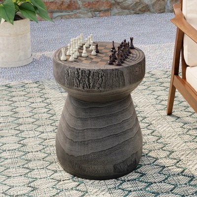 MOEPISY Concrete Outdoor Side Table Gray