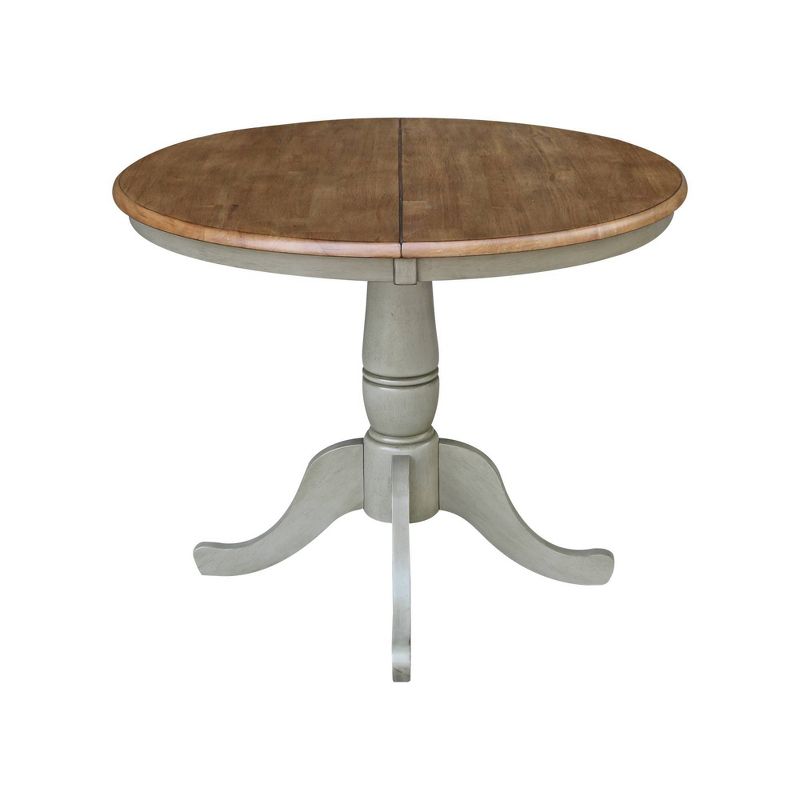 Kyle Round Top Pedestal Drop Leaf Dining Table Hickory Brown/Stone Gray - International Concepts, 3 of 11