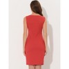 INSPIRE CHIC Women's Sleeveless Boat Neck Casual Office Sheath Dresses - 3 of 4