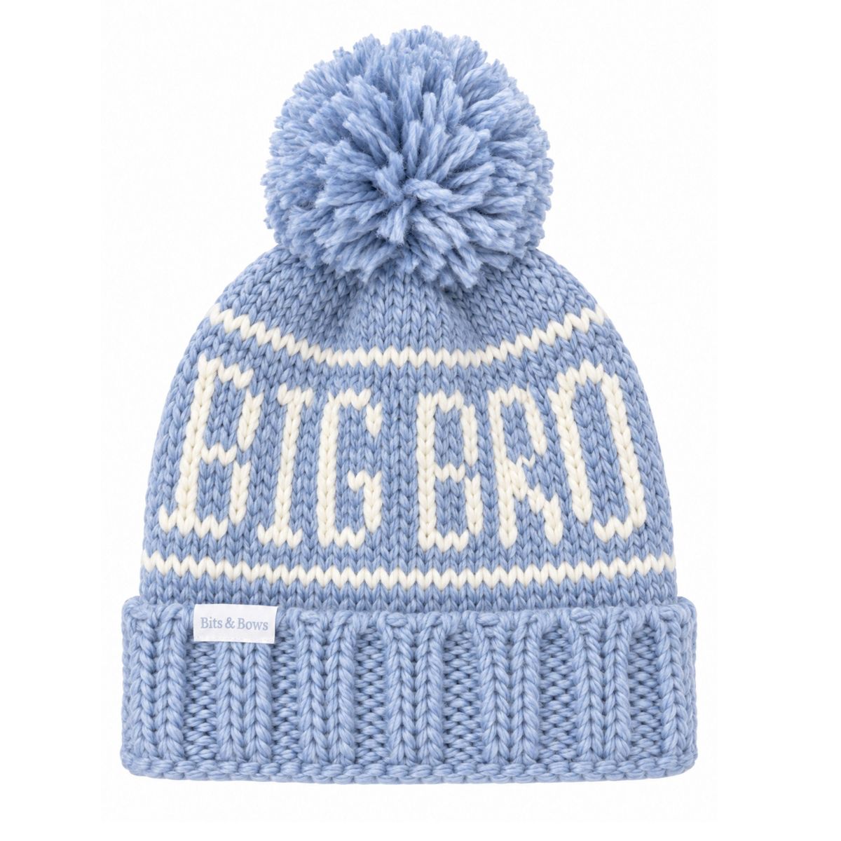 Bits & Bows Boys' Big Bro Bobble Hat, Blue