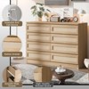 Dresser for Bedroom, Rattan 8 Drawer Dresser for Closet, Double Wood Dressers & Chest of Drawers - 3 of 4