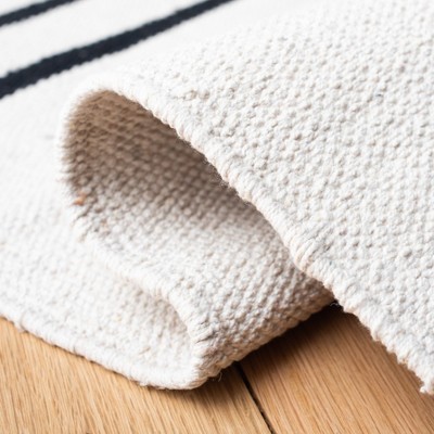 Coastal Charm Black Cotton 4' Square Handwoven Rug