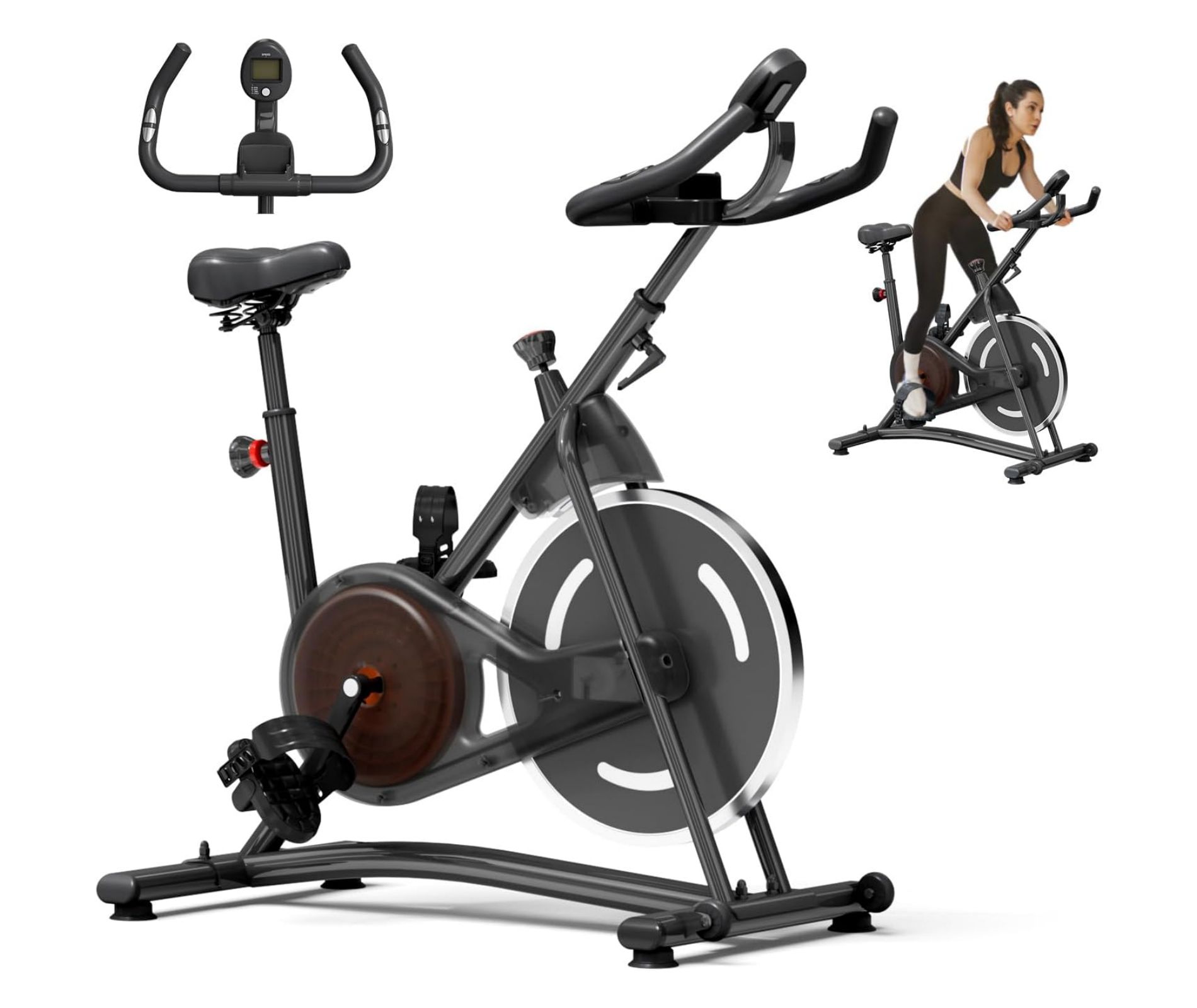 NAYSAYE Adjustable Professional Exercise Bike, Stationary Bikes for Home Cardio Gym Workouts, Black, 42"*41.6"*21.6"
