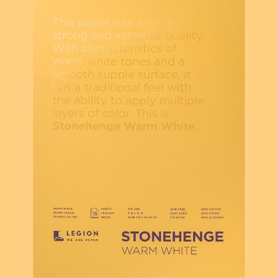 Stonehenge Paper Pad 9"X12" 15 Sheets/Pkg-Warm White 90lb