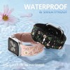 HTUTWOO Floral Band Compatible with Apple Watch Bands 38/40/41/42mm, Flower Engraved Silicone Inlay Dressy Strap for iWatch Series Ultra - 3 of 4