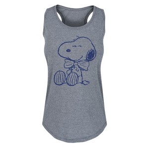 Women's - Peanuts - Faces of Snoopy Graphic Racerback Tank - 1 of 4