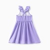 Disney Princess Rapunzel Ariel Moana Belle Toddler Girl Dress Ruffle Sleeve Crossback Strap Birthday Summer Sundress 2-6 Y - 3 of 4