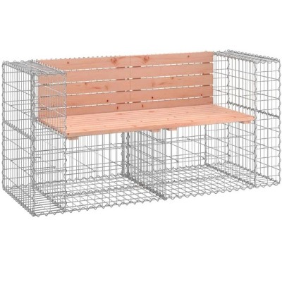 Patio Bench Gabion Design 72.4"x28"x25.8" Solid Wood Douglas