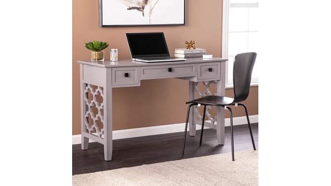 Sylmaer Writing Desk with Storage Gray - Aiden Lane, 2 of 12, play video