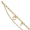 Chisel Stainless Steel Yellow IP-plated Mother of Pearl Heart and Simulated Pearl 6.5" Plus a 2" Ext. Bracelet - 2 of 4
