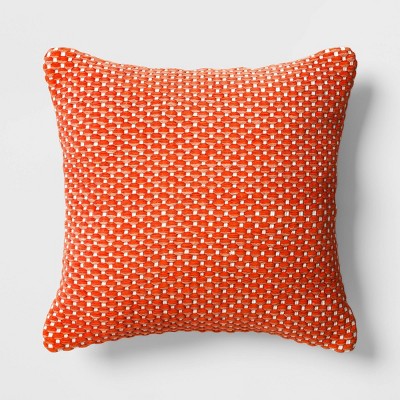 Orange and store blue outdoor pillows