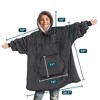 PAVILIA Wearable Blanket Sweatshirt Kids Boy Girl, Warm Cozy Giant Hoodie, Fleece Faux Shearling Oversized Sweater, Big Pocket - 4 of 4