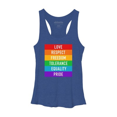 Adult Design By Humans Pride Rights Motto By PINHEAD66 Racerback Tank Top