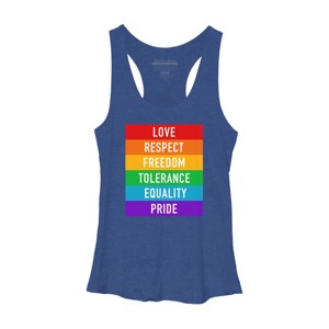 Adult Design By Humans Pride Rights Motto By PINHEAD66 Racerback Tank Top - 1 of 2