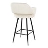 26" Contemporary Fixed-Height Counter Stool with Metal Legs, Armrests, and Square Footrest, Set of 2 - 4 of 4